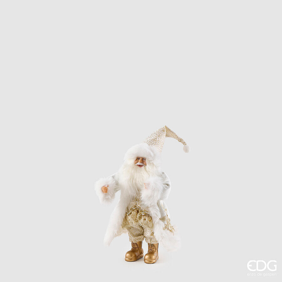 EDG Enzo De Gasperi Decoro Papá Noel White Gold H31 cm – Decoración Navideña