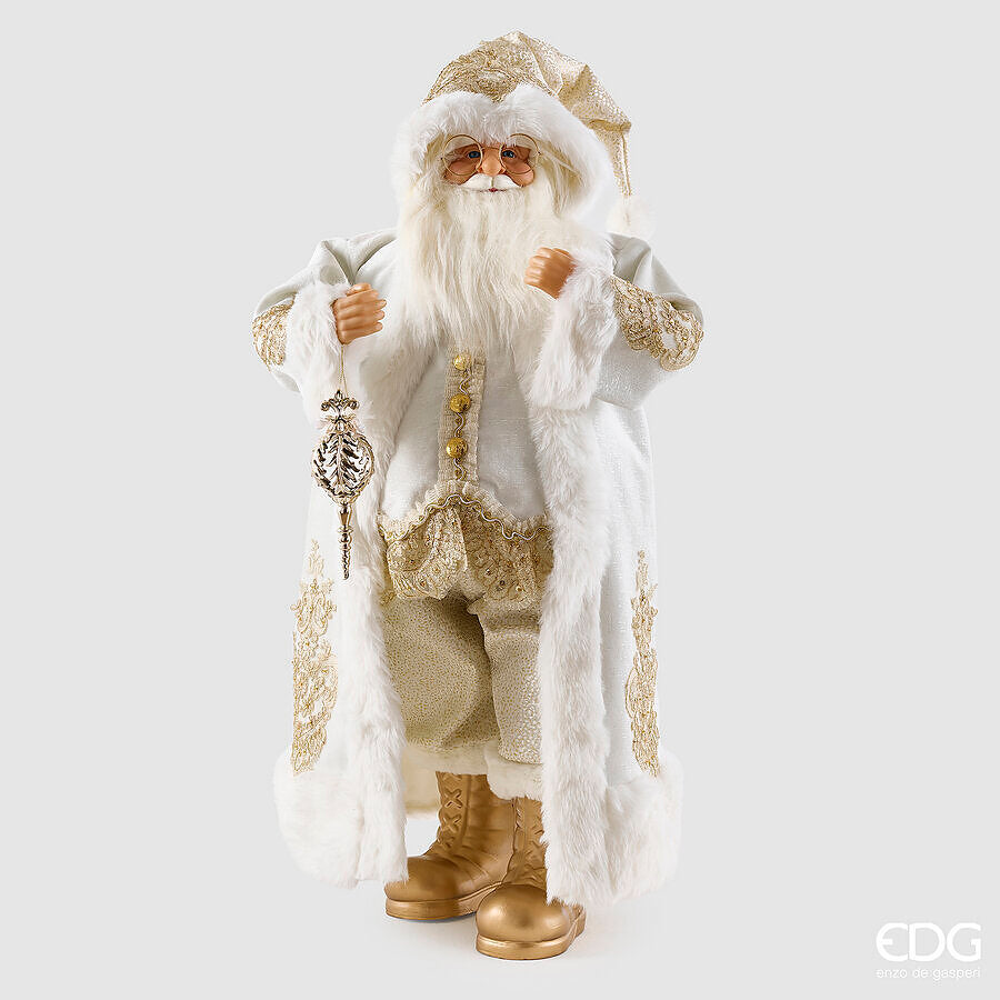 EDG Enzo De Gasperi Decoro Papá Noel White Gold H82 cm – Decoración de Navidad