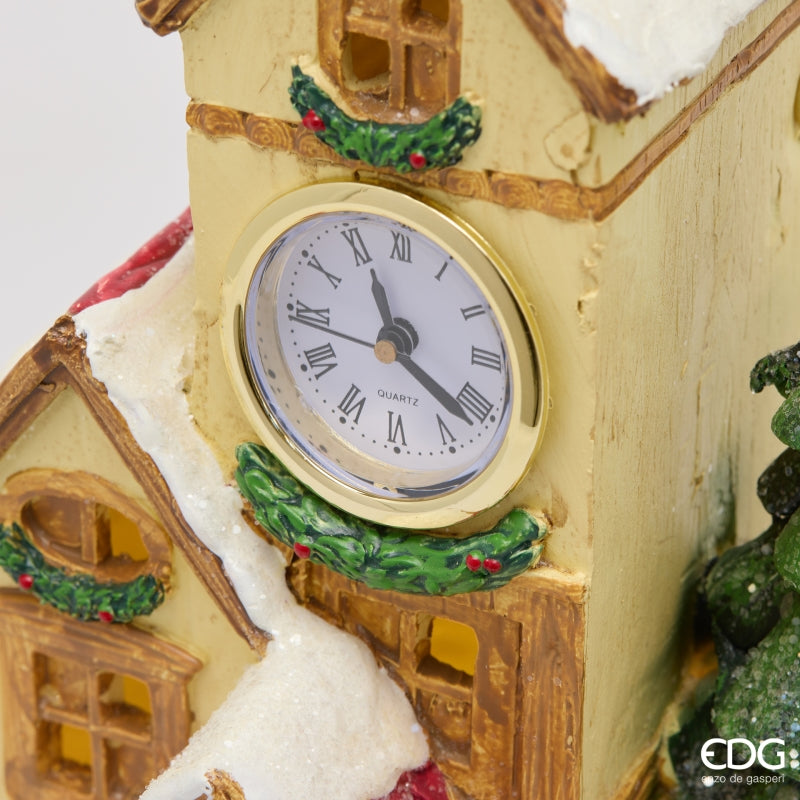 EDG Enzo De Gasperi Decoración Casa Cucù con LED Marrón 26x17xH28 cm – Decoración Navideña