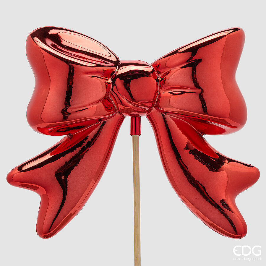 EDG Enzo De Gasperi Lazo Decorativo Rojo 63x23x6 cm – Adorno Navideño