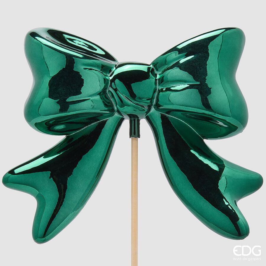EDG Enzo De Gasperi Moño Decorativo Verde 63x23x6 cm – Adorno Navideño