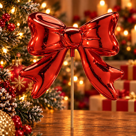 EDG Enzo De Gasperi Lazo Decorativo Rojo 63x23x6 cm – Adorno Navideño