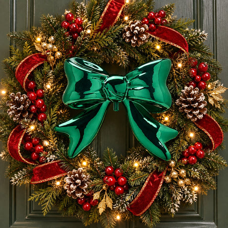 EDG Enzo De Gasperi Moño Decorativo Verde 63x23x6 cm – Adorno Navideño