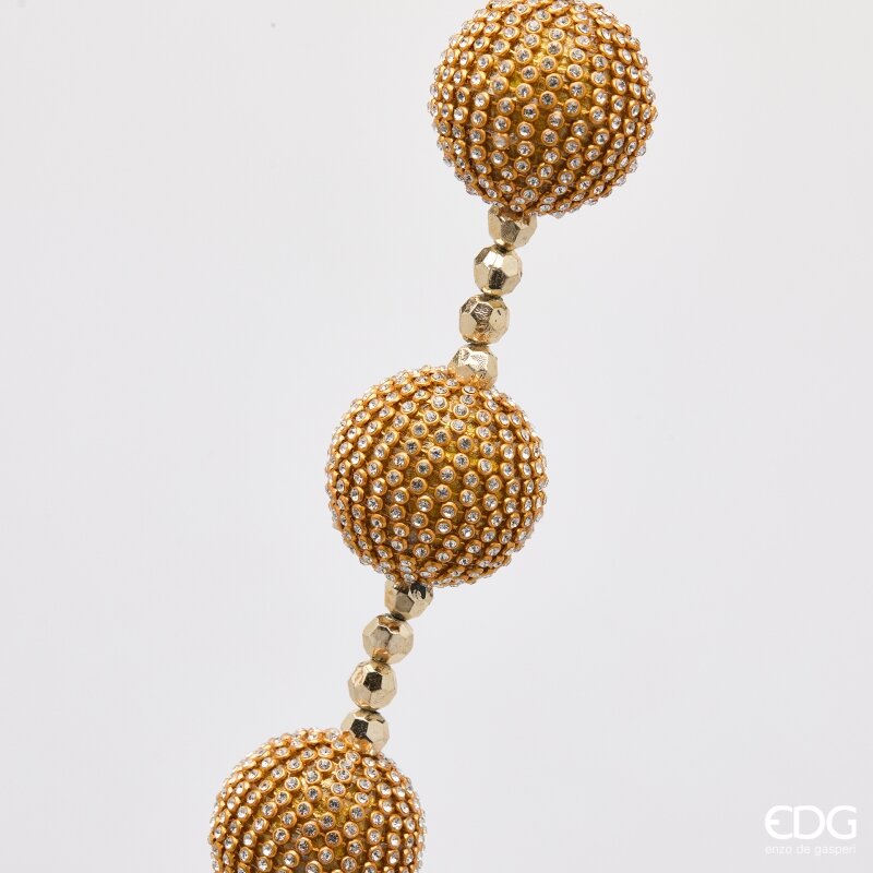 EDG Enzo De Gasperi Festone Pallagemme Gold L70 cm – 10 Elementi Decorazione di Natale