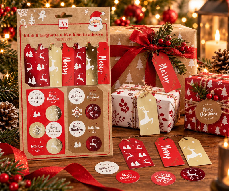 Ad Trend Kit Tarjetas Etiquetas de Navidad 25x11 cm – Decoración Navideña