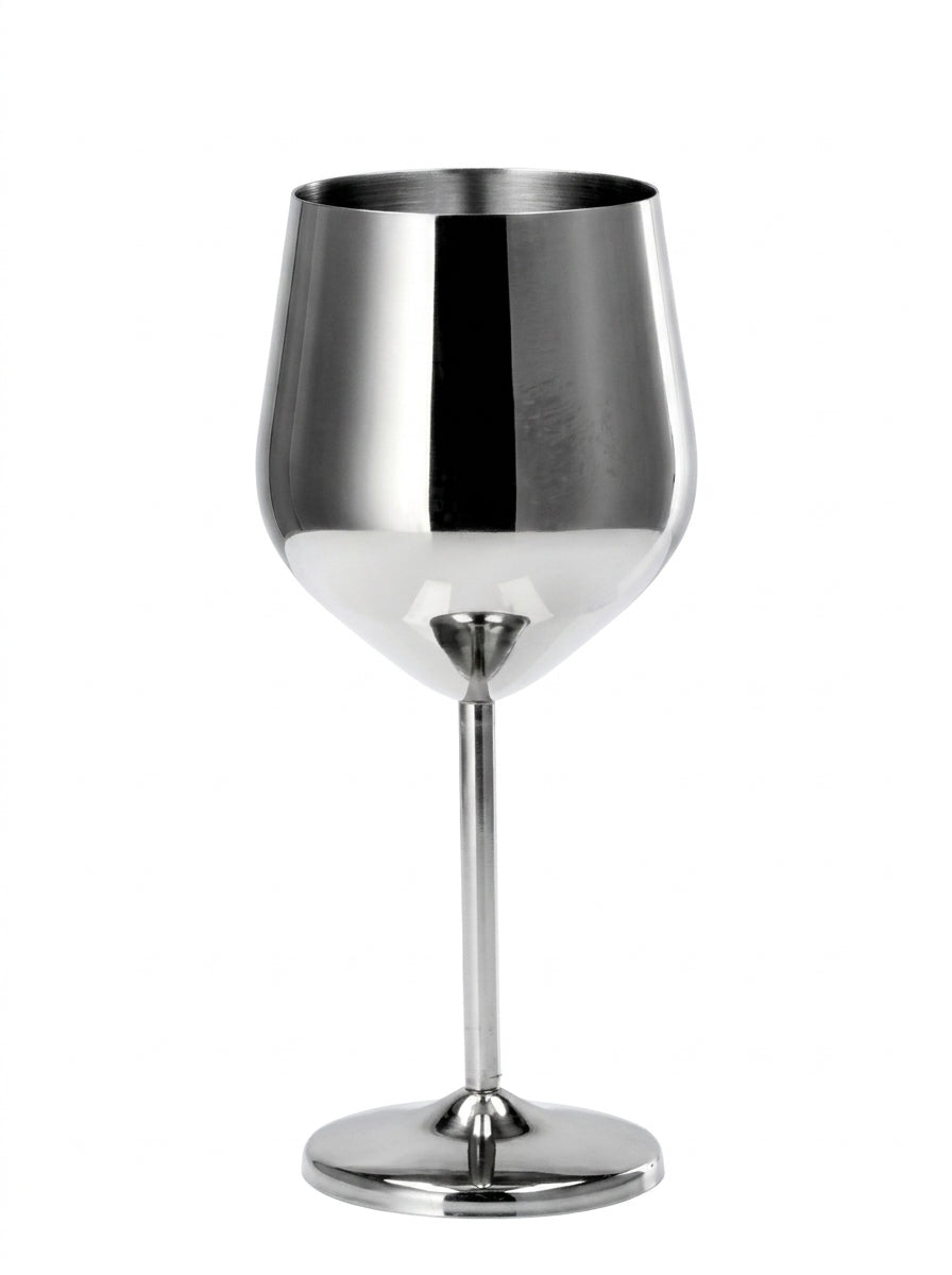Ad Trend Cáliz para Vino en Acero Color Plata 45 cl Ø7,5xH21,5 cm – Vaso Elegante para Vino, Accesorio para la Mesa