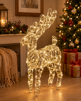 EDG Enzo De Gasperi Decoración Reno Navideño Led Trenzado 40 MicroLed H 37 Cm L 25 Cm L 12 Cm IP20 Gold