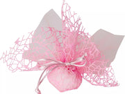Bolsas Portaconfites Bomboneras Velo Rete Redondas con Tul Rosa - 25 Uds OFERTA