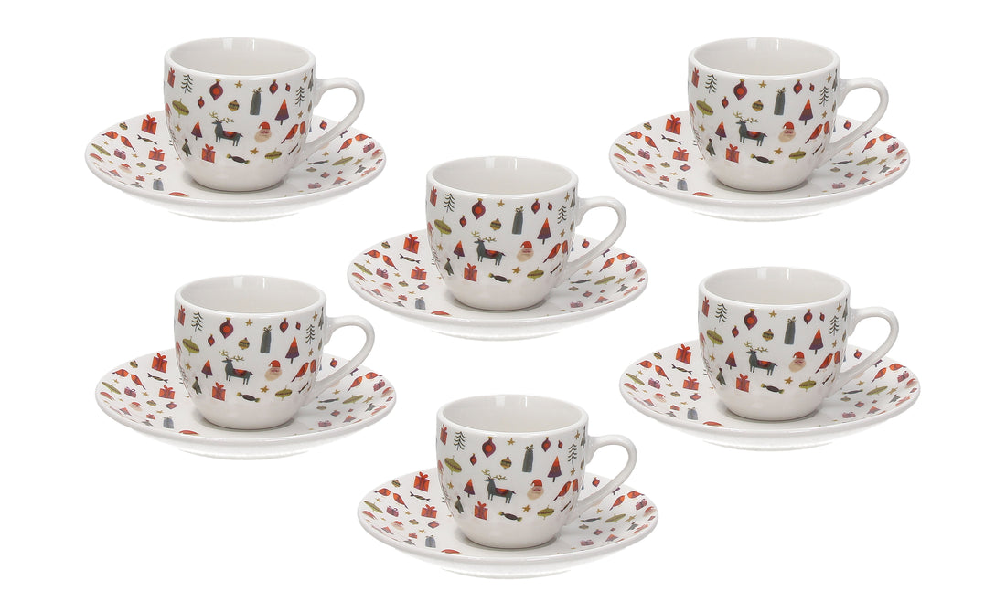 tognana tognana servizio natale 6 tazze da caffe con piattino atollo candy bianco rosso ean 8056444339659