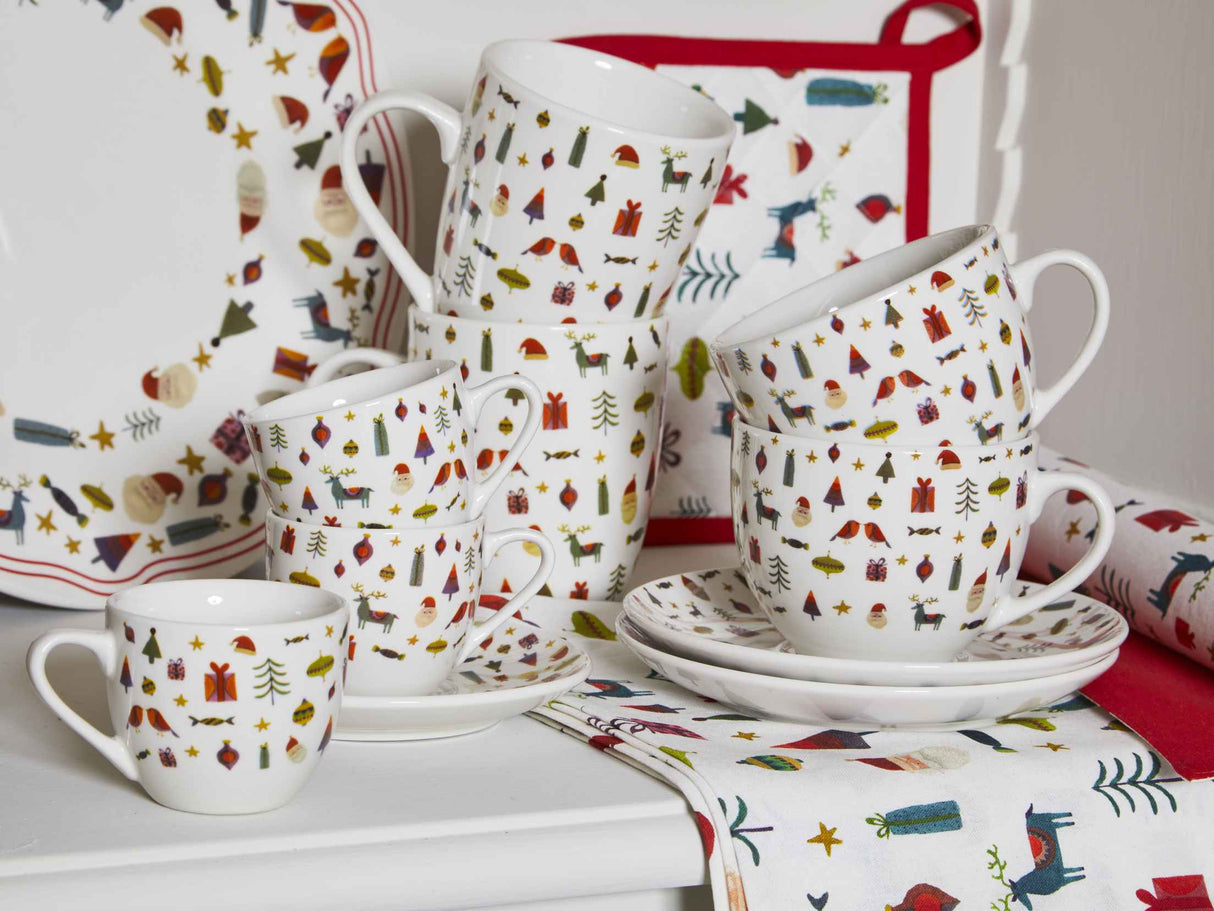 tognana tognana servizio natale 4 tazze cappuccino con piattino atollo candy bianco rosso ean 8056444339529