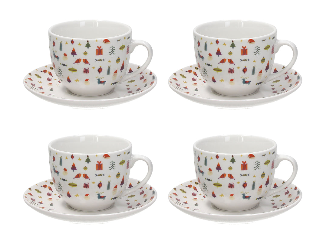 tognana tognana servizio natale 4 tazze cappuccino con piattino atollo candy bianco rosso ean 8056444339529