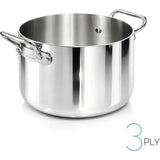AGNELLI Casseruola Alta Aluinox 3ply 2 Manici Inox Lucido 32x20 Cm