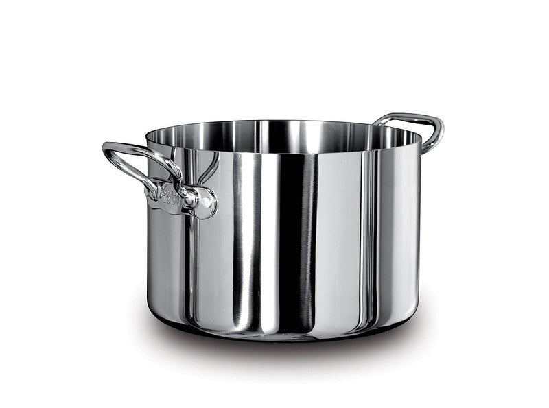 AGNELLI Cacerola Alta Aluinox 3Ply 2 Asas Inox Brillo 32x20 Cm