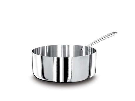 AGNELLI Casseruola Bassa Aluinox 3Ply con 1 Manico Inox 20x6 Cm