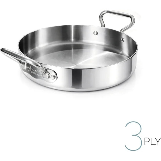 AGNELLI Sartén Alu-inox 3PLY con 2 Asas Inox 32x6,5 Cm