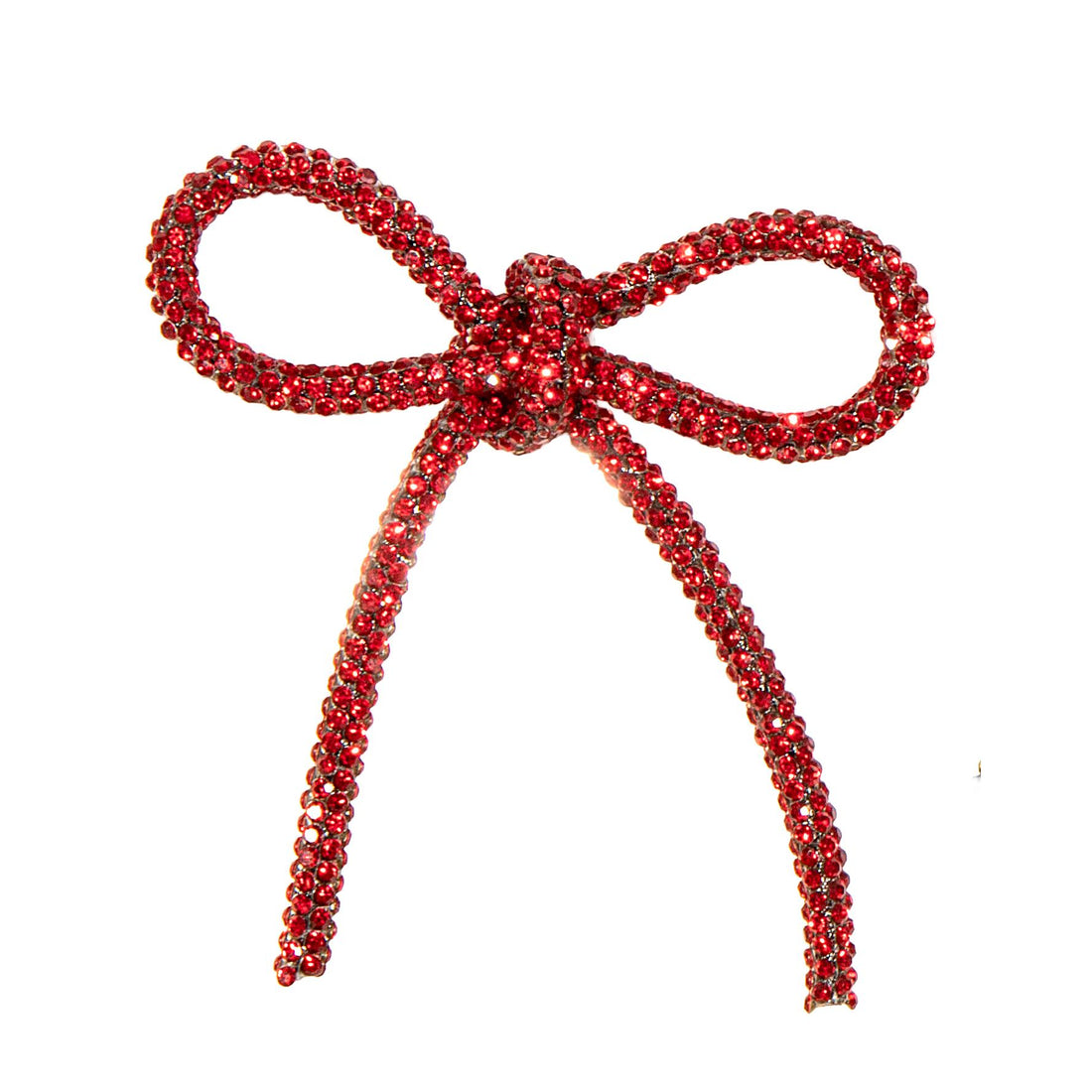 Piovaccari Lazo Navideño Bows with Diamonds Rojo 6,5xH7 cm – Lazo Decorativo con Diamantes para Árbol de Navidad, Adornos y Envoltorios de Regalo