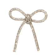 Piovaccari Lazo Navideño Bows with Diamonds Plata 6,5xH7 cm – Lazo Decorativo con Diamantes para Árbol de Navidad, Adornos y Envoltorios de Regalo