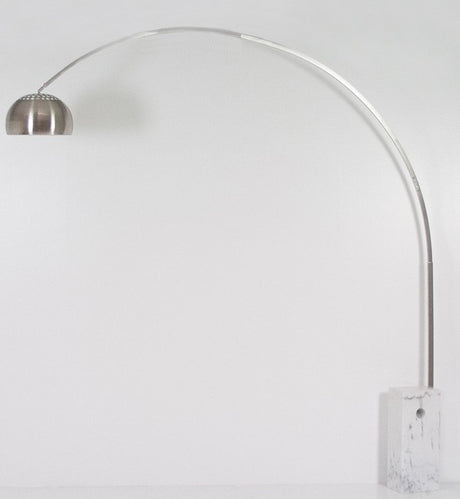 sigerico sigerico lampada da terra base marmo bianco paralume satinato