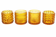 ARPIMEX Vasos Portavelas Vidrio D 7 Cm H 6,8 Cm Marrón Mix 4 Pz