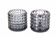 ARPIMEX Vasito de Cristal D 9,5 Cm H 8,5 Cm Mix 2 Uds Gris