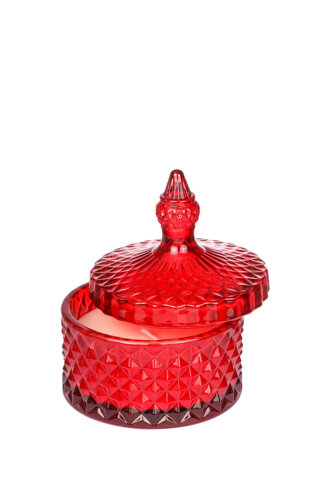 ARPIMEX Vasija Cristal con Cera D 10,5 Cm H 13 Cm Bomboniera Rojo