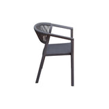 Moia Greenwood Poltrona Silla Lione en Polipropileno con Cuerda Antracita – Silla Outdoor Apilable Resistente a los Rayos UV
