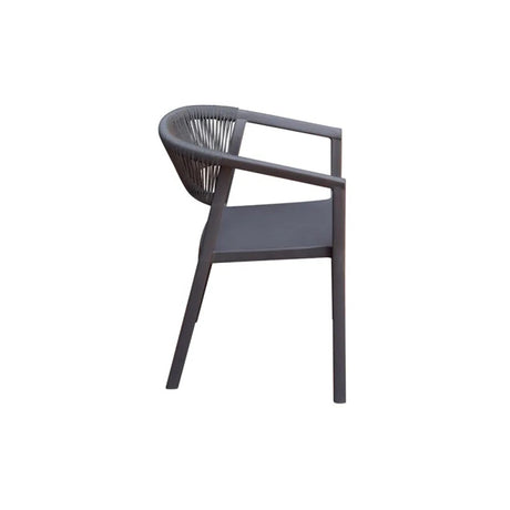 Moia Greenwood Poltrona Silla Lione en Polipropileno con Cuerda Antracita – Silla Outdoor Apilable Resistente a los Rayos UV