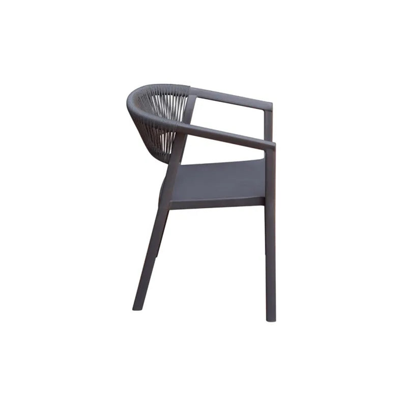 Moia Greenwood Poltrona Silla Lione en Polipropileno con Cuerda Antracita – Silla Outdoor Apilable Resistente a los Rayos UV