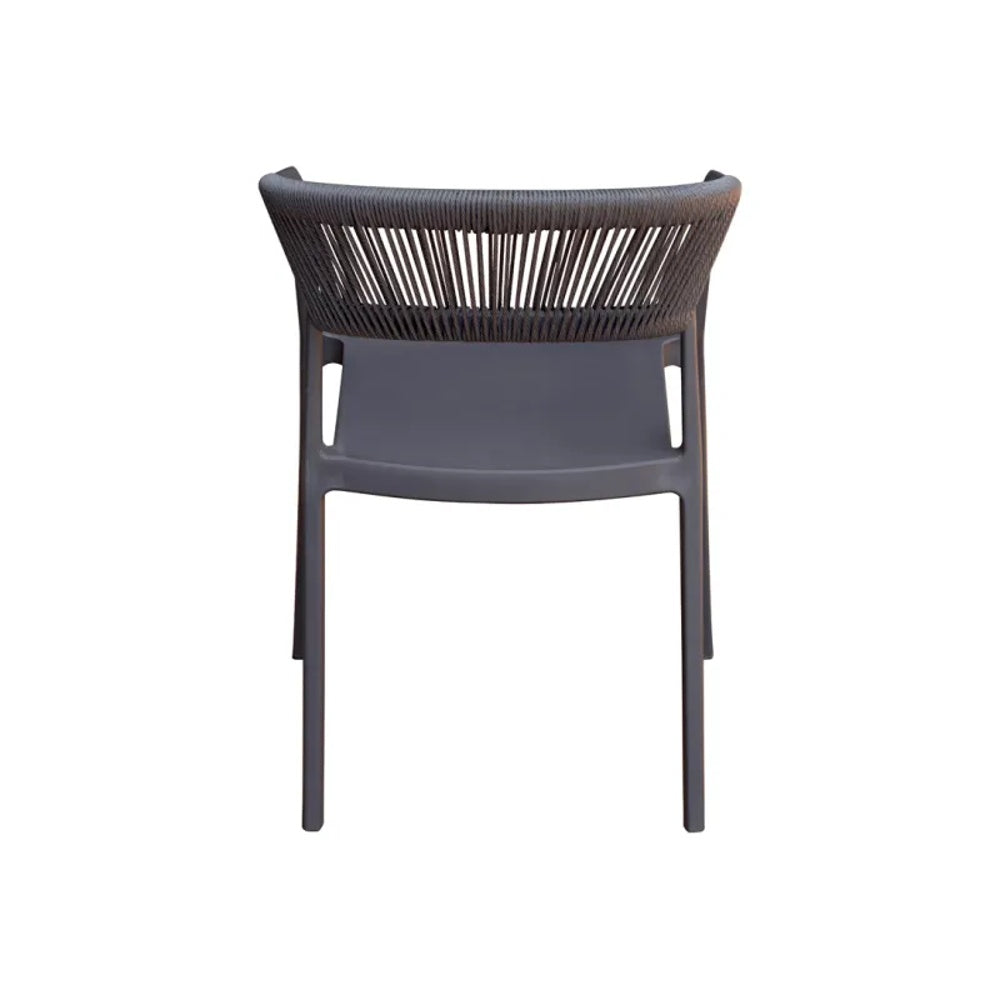 Moia Greenwood Poltrona Silla Lione en Polipropileno con Cuerda Antracita – Silla Outdoor Apilable Resistente a los Rayos UV