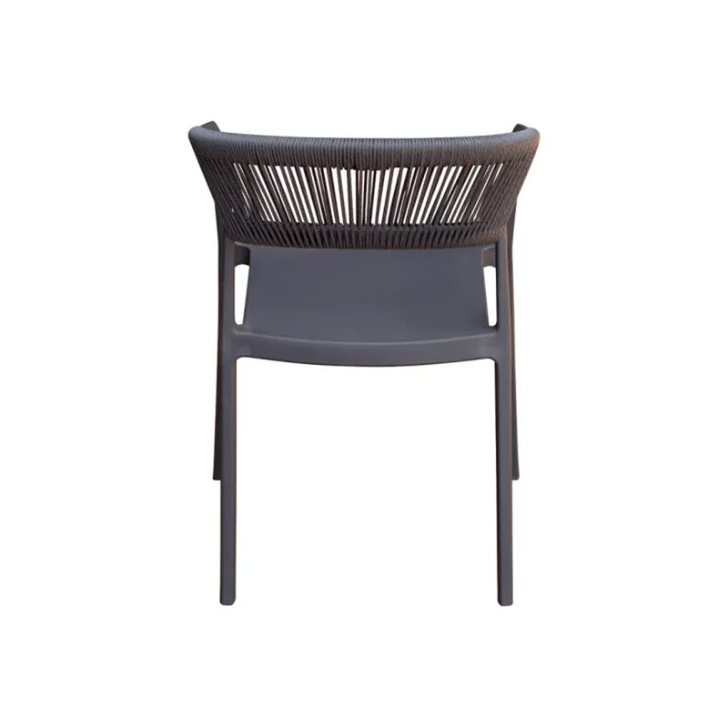 Moia Greenwood Poltrona Silla Lione en Polipropileno con Cuerda Antracita – Silla Outdoor Apilable Resistente a los Rayos UV