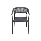 Moia Greenwood Poltrona Silla Lione en Polipropileno con Cuerda Antracita – Silla Outdoor Apilable Resistente a los Rayos UV