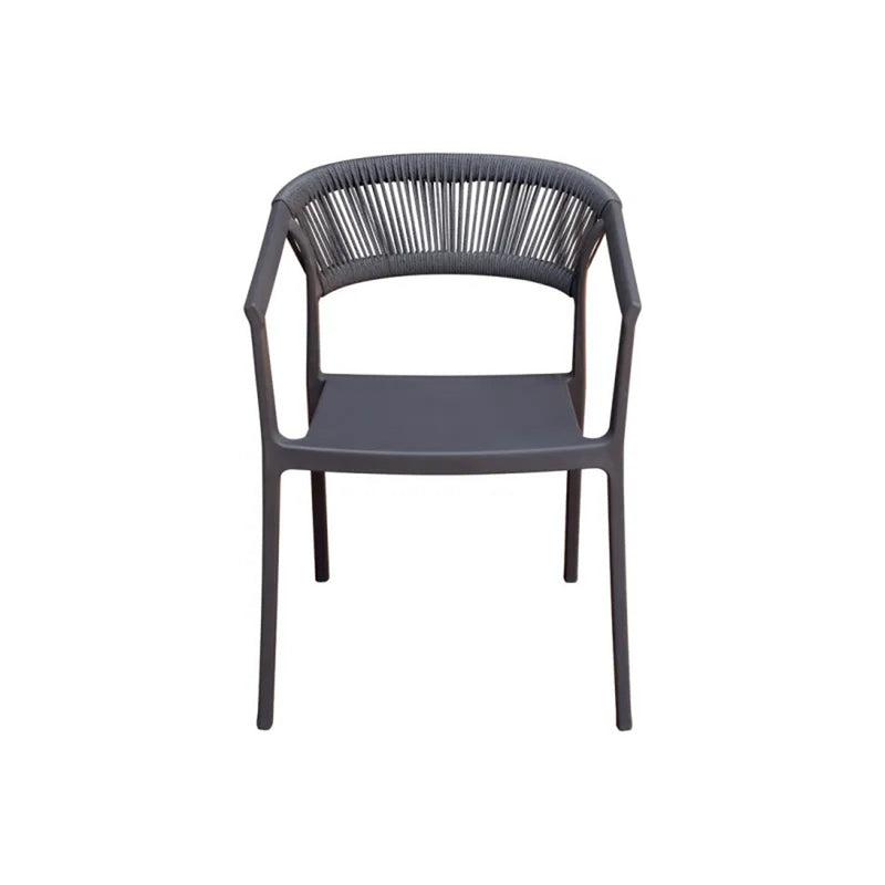 Moia Greenwood Poltrona Silla Lione en Polipropileno con Cuerda Antracita – Silla Outdoor Apilable Resistente a los Rayos UV
