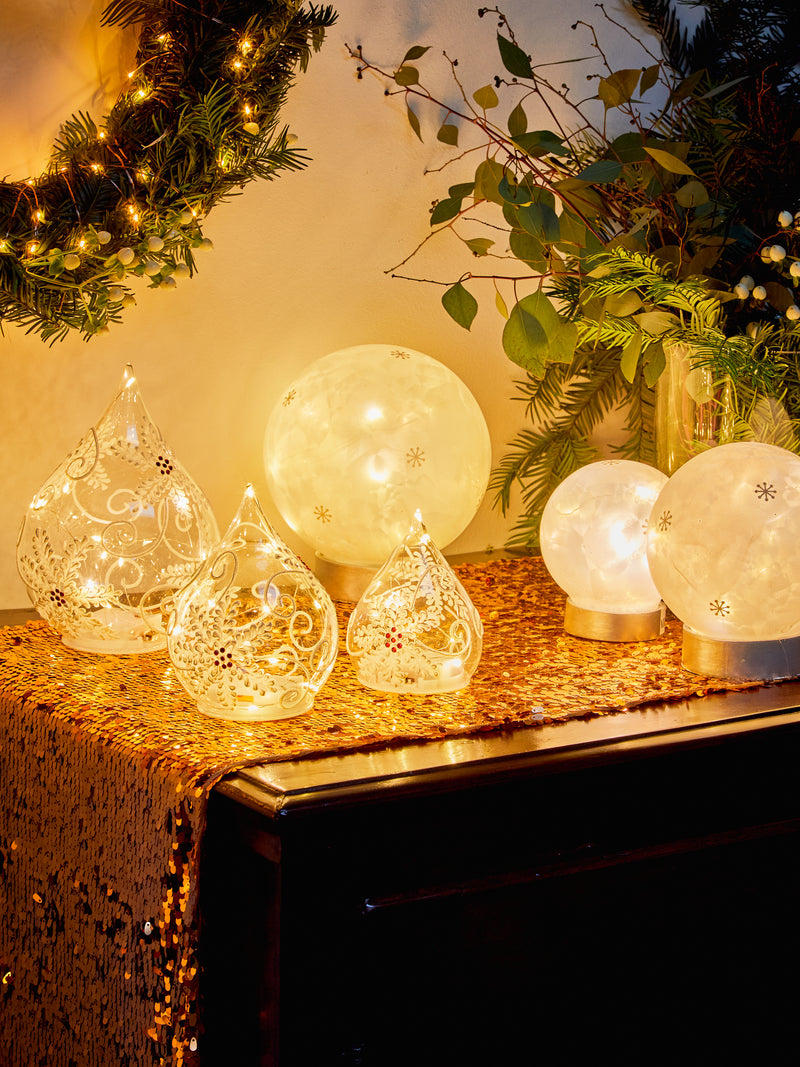 tognana tognana sfera natale con led d 15 cm christmas white vetro bianco ean 8056444359329