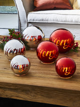 tognana tognana sfera natale con led d 18 cm christmas mirror silver vetro rosso ean 8056444359442