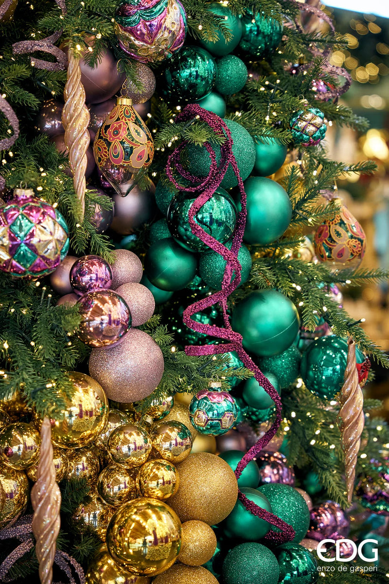 EDG Enzo De Gasperi Ramillete Bola Navidad Pvc 4 Pz Burdeos