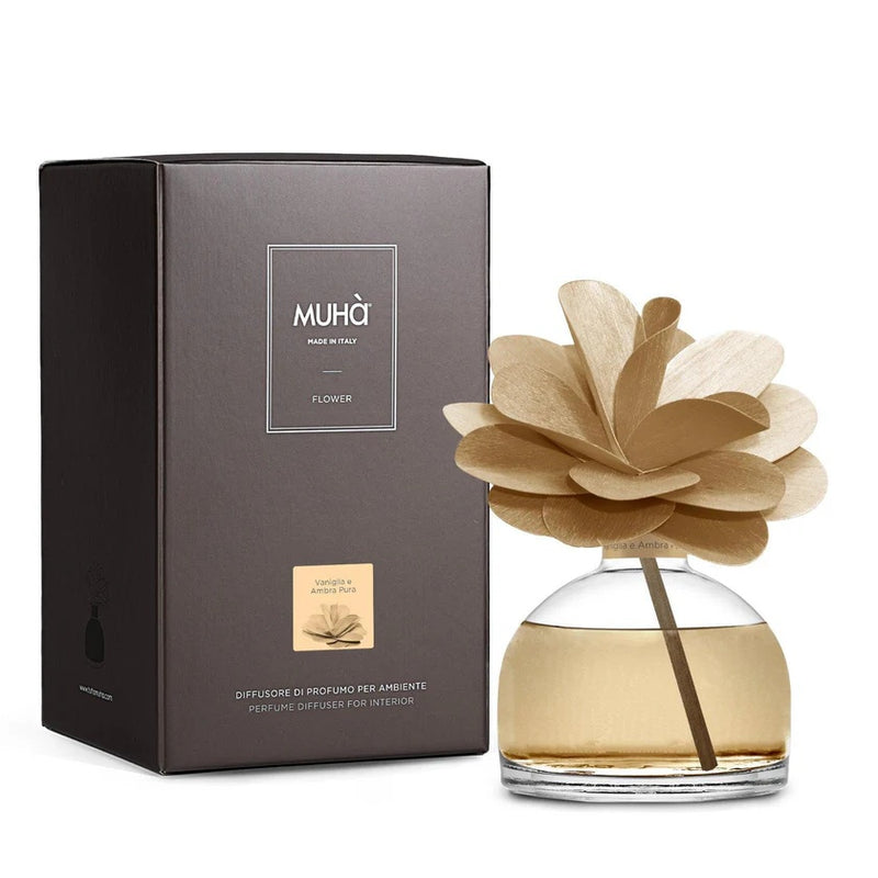 Muhà Flower Perfumador Difusor Camelia 200ml Vainilla &amp; Ámbar Puro