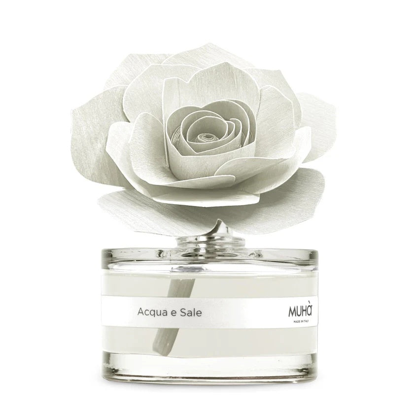 Muhà Difusor Perfumador Rosa Blanca Bombonera Agua y Sal 50ml