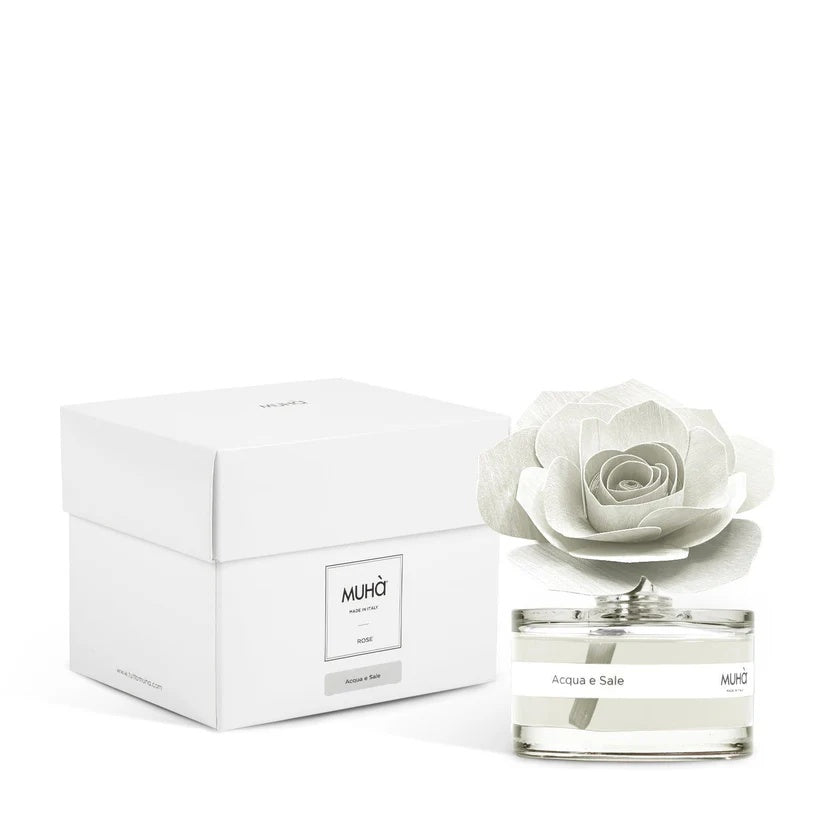 Muhà Difusor Perfumador Rosa Blanca Bombonera Agua y Sal 50ml