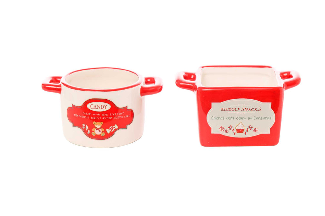 ARPIMEX Vasija Cerámica Navidad 10 x 6,5 x 4,5 Cm Blanco Rojo 1 Uds