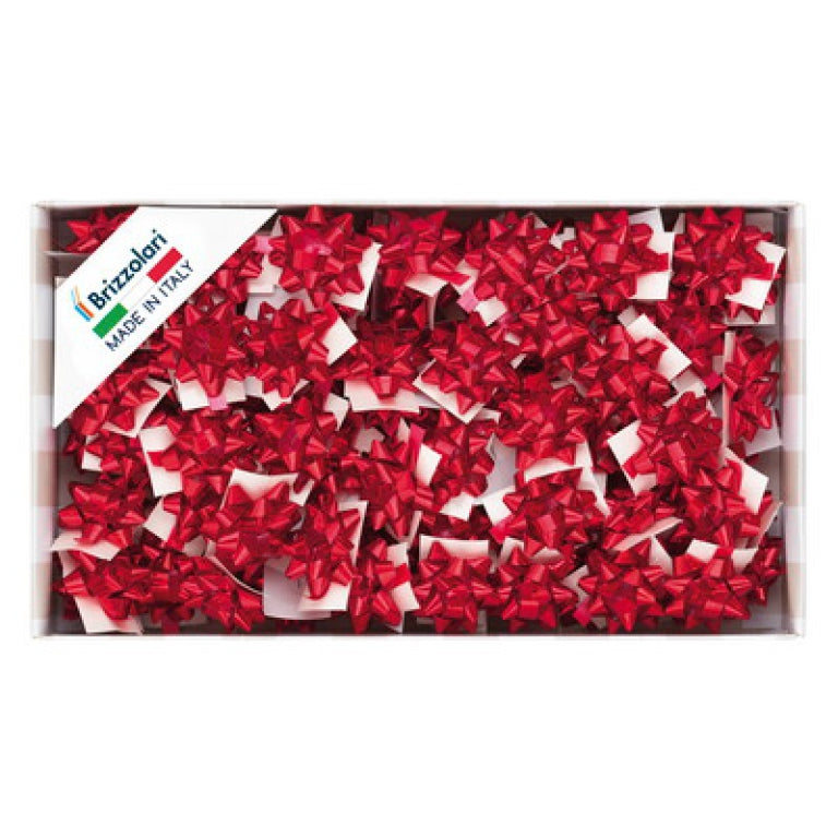 Brizzolari Rosetas Estrella Adhesivas Metalizadas Rojas 6,5mm 100 Uds