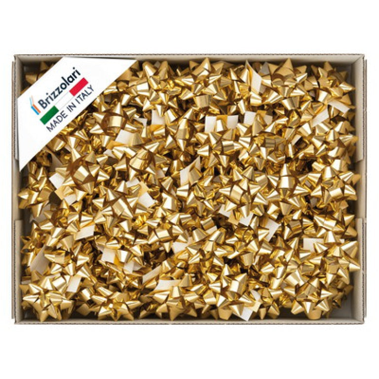 Brizzolari Escarapelas Estrellas Splendid Oro Metalizado 10 mm 100 piezas