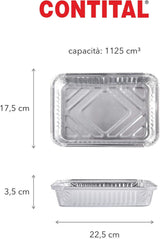 Contital Contenedores Aluminio R29L 4 Porciones 225 x 175 Mm 100 Pz