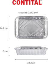Contital Contenedores Aluminio R31L 8 Porciones 322 x 262 Mm 50 Pz