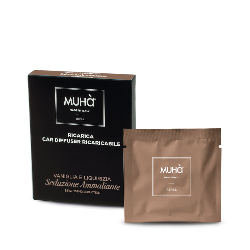 Muhà Refill Profumatore Auto Vaniglia e Liquirizia Ricarica Auto