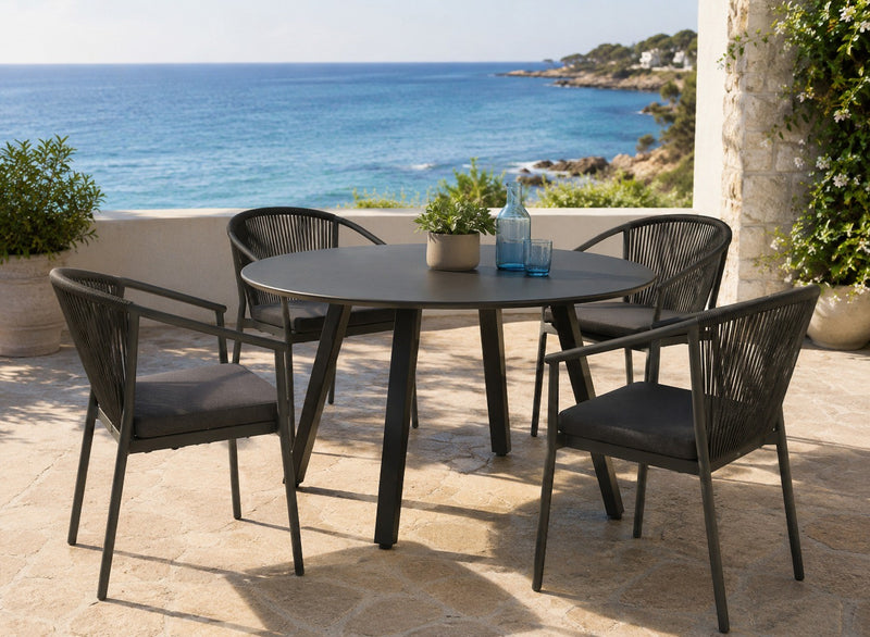 Moia Greenwood Mesa Redonda Alberese Aluminio Antracita Ø 120 cm