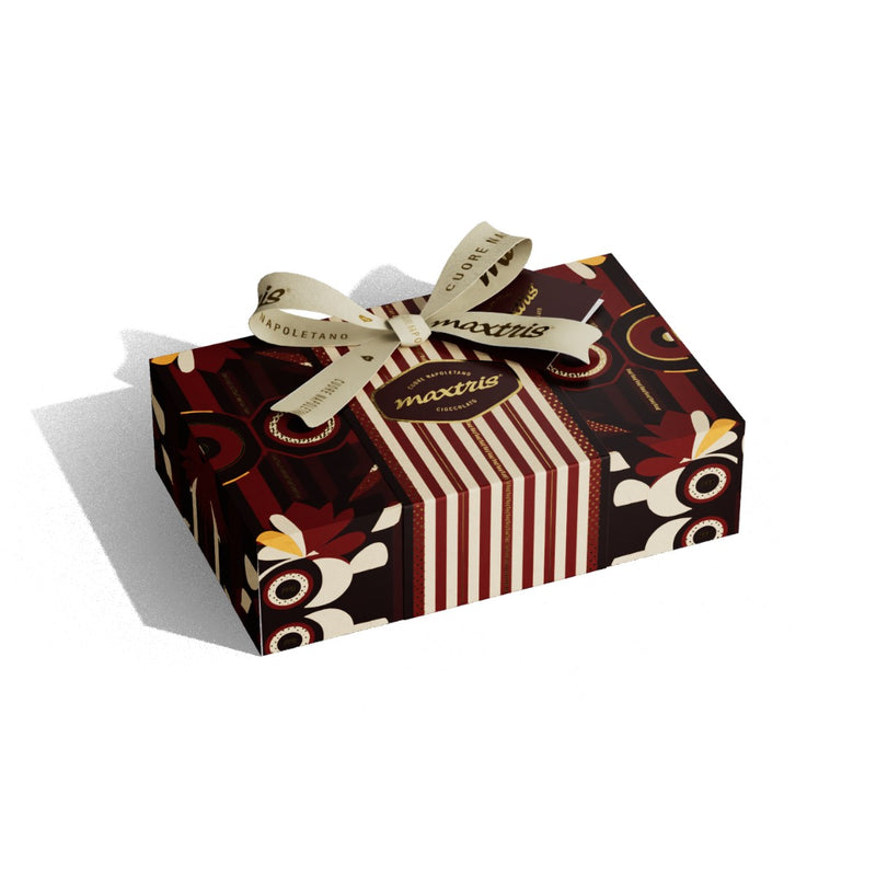 Maxtris Linea Regalo Caja Burdeos Chocolate Amargo 350 g – Caja Regalo con Chocolate Amargo para Fiestas y Ocasiones Especiales