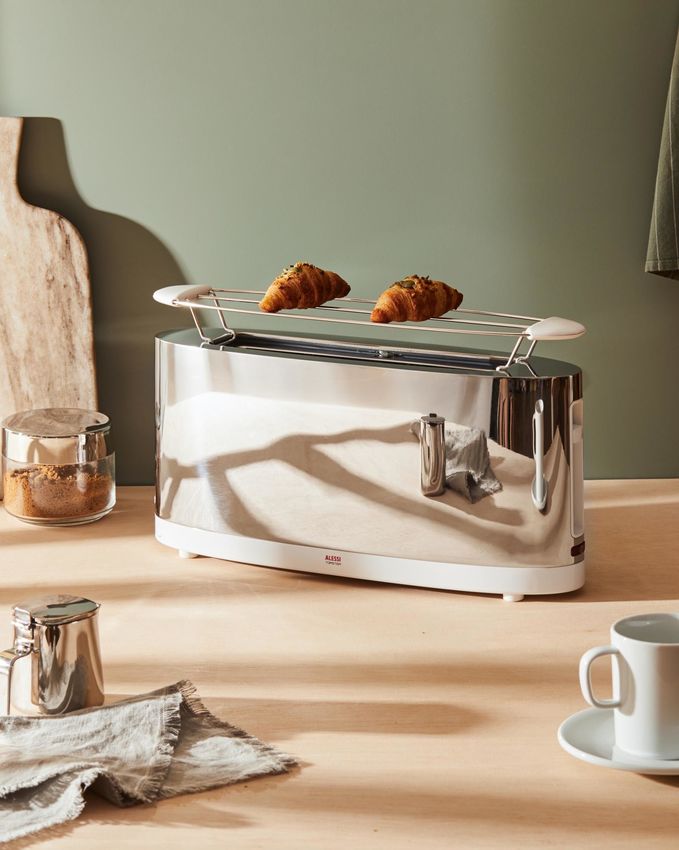 Tostador Alessi con Rejilla Calienta Tostadas Blanco