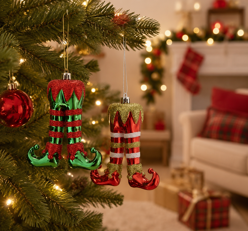 EDG Enzo De Gasperi Decoración Calcetín Elfo Navideño Surt. Alt 11 Cm Verde Rojo 1 Uds