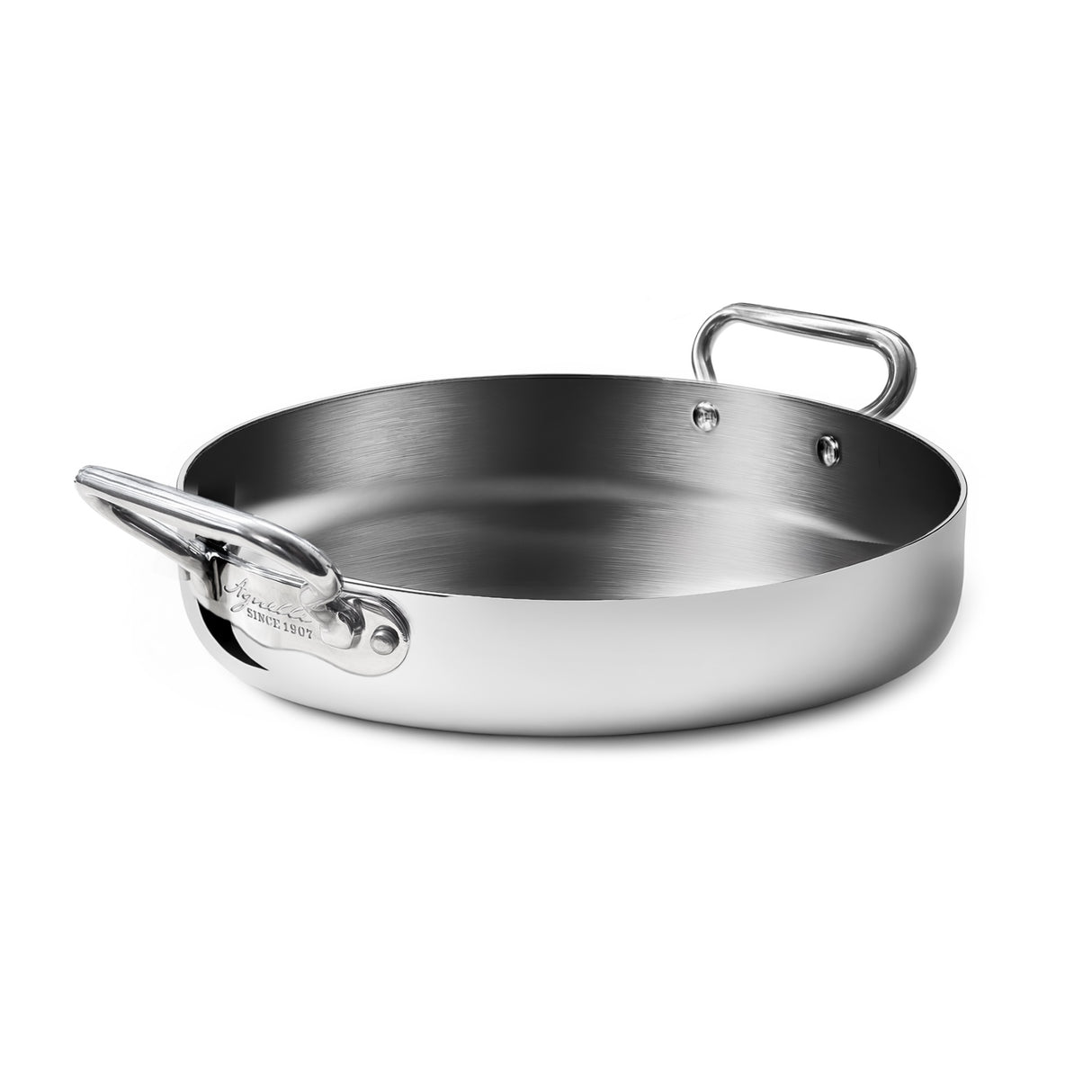 AGNELLI Tegame Aluinox 3PLY con 2 Manici Inox 28x6 Cm