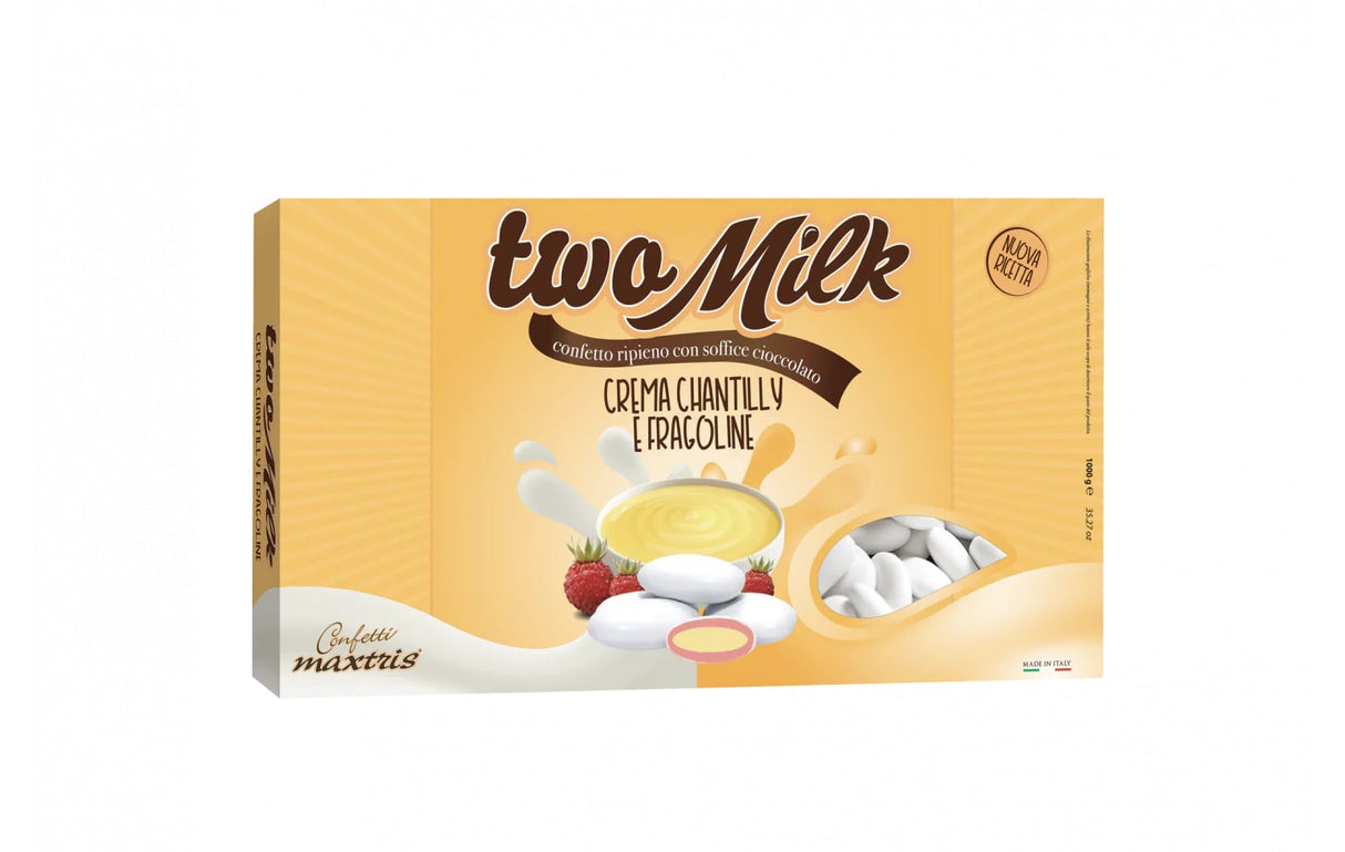 Maxtris Confetti Two Milk Crema Chantilly y Fresas 1 Kg